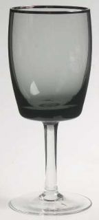 Gorham Midnight Mist Smoke Wine Glass   Gray Bowl,Clear Stem/Foot,Platinum Trim