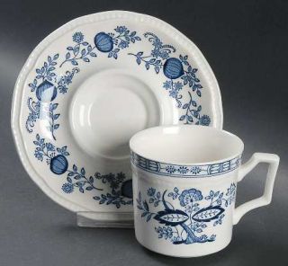 Kensington Staffords Coventry Blue Flat Cup & Saucer Set, Fine China Dinnerware