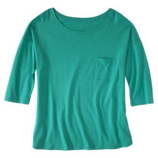 Pure Energy Womens Plus Size 3/4 Sleeve w/pocket Top   Turquoise 4X