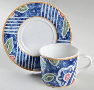 Pfaltzgraff Montage Flat Cup & Saucer Set, Fine China Dinnerware   Atmosphere, F