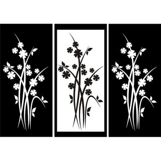 Three panel Flower Design Vinyl Art