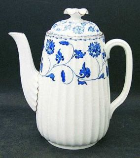 Spode Colonel Blue (Gold) Coffee Pot & Lid, Fine China Dinnerware   Blue Flowers