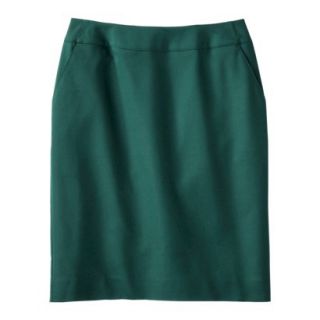 Merona Womens Doubleweave Pencil Skirt   Green Marker   14
