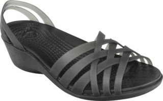 Womens Crocs Huarache Mini Wedge   Black/Black Casual Shoes