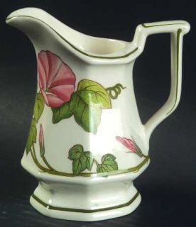 Villeroy & Boch Piccadilly Creamer, Fine China Dinnerware   Red Flowers, Green L