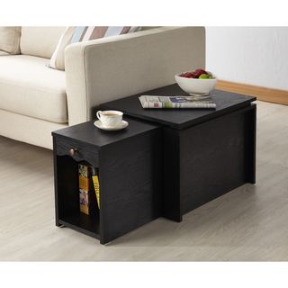 Furniture Of America Propel Contemporary 2 in 1 Black Finish Mobile Extension End Table