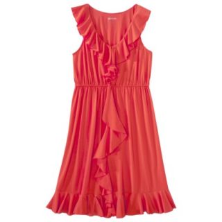Merona Womens Cascade Ruffle Front Dress   Red Rave   S