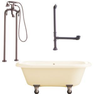 Giagni LP2 ORB B Portsmouth Cannonball Foot Dual Tub, Floor Mount Faucet with Ha