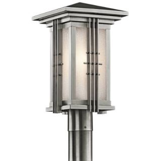 Kichler 49162SS Outdoor Light, Arts and Crafts/Mission Post Mount 1 Light Fixture Stainless Steel