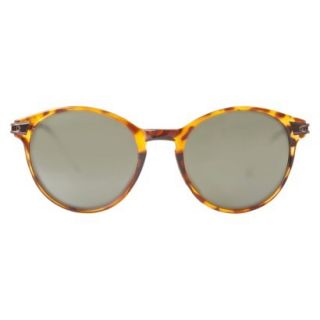 Womens Small Round Sunglasses with Metal Temples   Tortoise