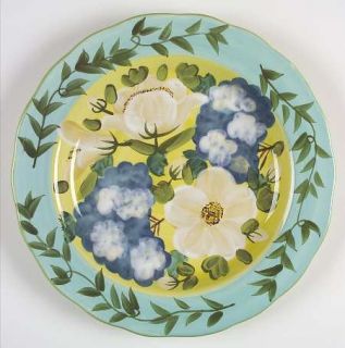 LisaS Garden Service Plate (Charger), Fine China Dinnerware   Blue Flowers,Aqua