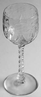 Rock Sharpe 1004 1 Wine Glass   Stem #1004, Cut Floral & Arch Design