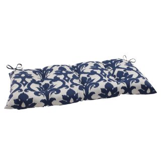 Pillow Perfect Bosco Polyester Navy Tufted Outdoor Loveseat Cushion (Blue/whiteMaterials 100 percent spun polyesterFill 100 percent polyester fiberClosure Sewn seamWeather resistant YesUV protection Care instructions Spot clean/hand wash with mild de