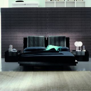 Black Diamond Leather Platform Bed   RST095 1, Queen