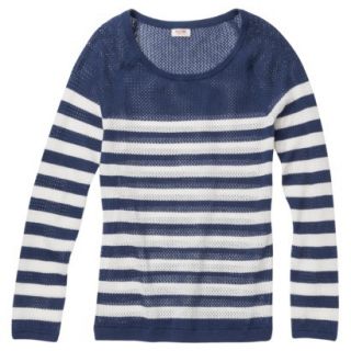 Mossimo Supply Co. Juniors Mesh Striped Sweater   Dogbone/Blue L(11 13)