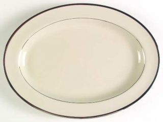 Pickard Sheffield 15 Oval Serving Platter, Fine China Dinnerware   Cream, Plati