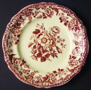 Spode Marina Brown Salad Plate, Fine China Dinnerware   Royal Jasmine, Brown Flo