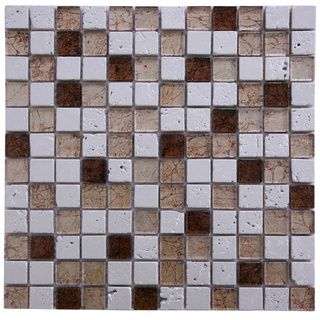 Silver Stone And Brown Glass 11.75 inch Square Wall Tiles (Mosaic stone and glassDimensions (each): 11.75 inches high x 11.75 inches wide x 0.25 inch deepSetting: IndoorInstallation: Easy to installPack/case of: Eleven (11)Grade 1, first quality productPE