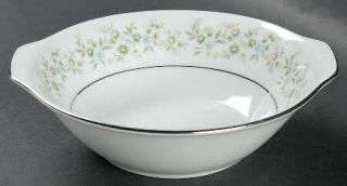 Noritake Savannah (Rim, Platinum) Lugged Cereal Bowl, Fine China Dinnerware   Mu