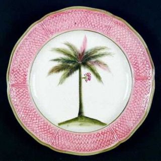 Vietri (Italy) Oasi Dinner Plate, Fine China Dinnerware   Trees,Multimotif,Red S