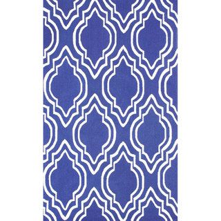 Nuloom Handmade Modern Trellis Blue Wool Rug (76 X 96) (IvoryPattern: AbstractTip: We recommend the use of a non skid pad to keep the rug in place on smooth surfaces.All rug sizes are approximate. Due to the difference of monitor colors, some rug colors m