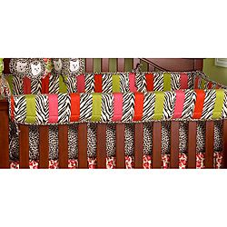 Cotton Tale Here Kitty Crib Rail Guard (Pink/red/green/black/whiteCoordinates with Cotton Tales Here Kitty Kitty nursery collectionPattern: Stripes and zebra printFront rail cover up protects your foot board on convertible cribsCover up can be used with f