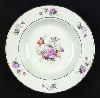 Royal Jackson Patricia Rim Soup Bowl, Fine China Dinnerware   Floral Rim & Cente