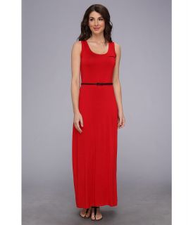Calvin Klein Belted Rayn Maxi Dress CD4N11X3 Womens Dress (Burgundy)