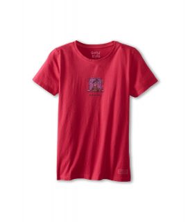 Life is good Kids Girls Crusher Tee Jackie Snow Girls T Shirt (Red)