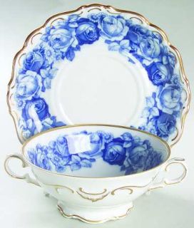 Schumann   Bavaria Heirloom Blue Footed Cream Soup Bowl & Saucer Set, Fine China