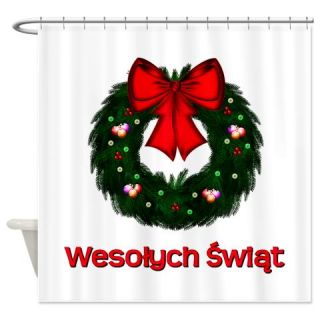 CafePress Merry Christmas Wreath Shower Curtain Free Shipping! Use code FREECART at Checkout!