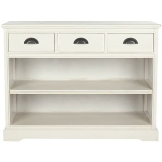 Safavieh Prudence White Bookshelf Unit (WhiteMaterials: Pine, MDF, wood veneerFinish: WhiteDimensions: 30 inches high x 39.25 inches wide x 13.75 inches deepThis product will ship to you in 1 box.Furniture arrives fully assembled )