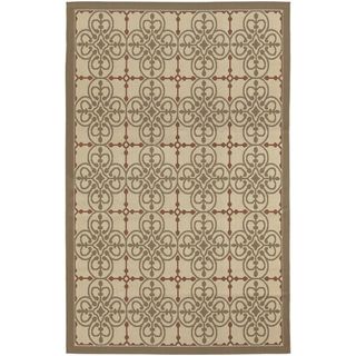Five Seasons Delray/ Cream sky Blue Area Rug (37 X 55) (CreamSecondary colors: Sky Blue and TanPattern: FloralTip: We recommend the use of a non skid pad to keep the rug in place on smooth surfaces.All rug sizes are approximate. Due to the difference of m
