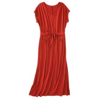 Merona Womens Plus Size Short Sleeve V Neck Maxi Dress   Orange 3