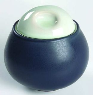 Sango Sensations Blue Sugar Bowl & Lid, Fine China Dinnerware   Square,Pale Blue