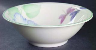 Epoch Garden Walk Rim Cereal Bowl, Fine China Dinnerware   Large Flowers,Butterf
