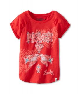 Lucky Brand Kids Girls Peace Doves Tee Girls T Shirt (Red)
