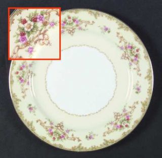 Noritake Mystery #215 Dinner Plate, Fine China Dinnerware   Tan Scrolls,Florals