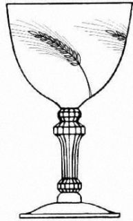 Tiffin Franciscan Silver Wheat Water Goblet   Stem #17536, Cut Wheat Design