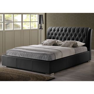 Baxton Studio Bianca Black Full size Bed With Tufted Headboard