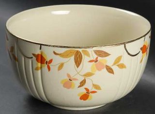 Hall Autumn Leaf 9 3 1/2 Qt Radiance Bowl, Fine China Dinnerware   Orange/Yello