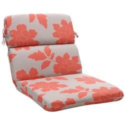 Outdoor Gray And Coral Floral Rounded Chair Cushion (Green, coralMaterials: 100 percent polyesterFill: 100 percent virgin polyester fiber fillClosure: Sewn seam Weather resistantUV protectionCare instructions: Spot clean onlyDimensions: 40.5 inches high x