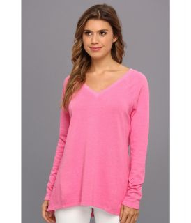 C&C California L/S Dbl V Neck Hi Lo Sweatshirt Womens Sweater (Pink)