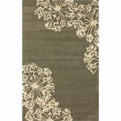 Nuloom Handmade Floral Faux Silk/ Wool Rug (76 X 96) (IvoryStyle: ContemporaryPattern: FloralTip: We recommend the use of a non skid pad to keep the rug in place on smooth surfaces.All rug sizes are approximate. Due to the difference of monitor colors, so