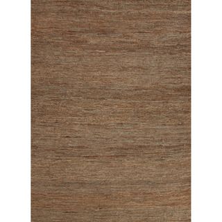 Hand woven Naturals Solid Pattern Brown Rug (8 X 10)