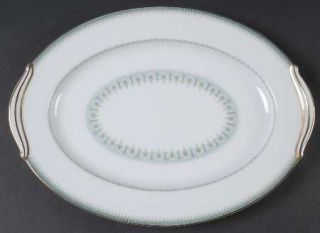 Noritake Maya 11 Oval Serving Platter, Fine China Dinnerware   Blue/Green Decor