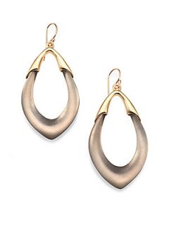 Alexis Bittar Lucite Orbit Link Drop Earrings/Grey   Grey Gold