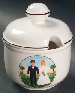 Villeroy & Boch Naif Wedding Sugar Bowl & Lid, Fine China Dinnerware   Bride & G
