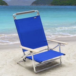 Copa 5 Position Lay Flat Aluminum Beach Chair  Pacific Blue   57500P2C