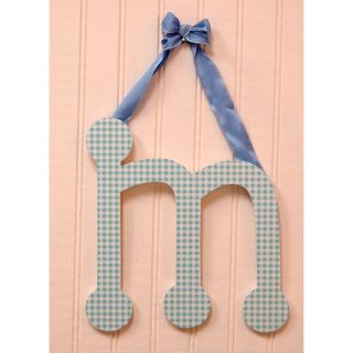 My Baby Sam Blue Gingham Decorative Lettering (Blue/ whiteTheme GinghamShape LetterSuggested age/weight limit 0 4 yearsMaterials MDF wood, ribbonDimensions 9 inches x 5 inchesCare instructions Clean with cloth )